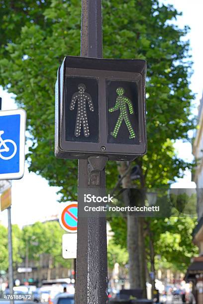 Pedestrian Crossing Sign Green Light To Walk Stock Photo - Download Image Now - 2015, Architecture, Capital Cities