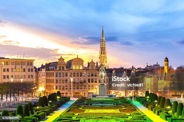 Brussels Cityscape Belgium Stock Photo - Download Image Now - Brussels-Capital Region, Belgium, Urban Skyline