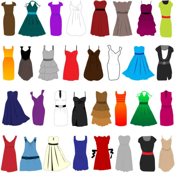 Vector illustration of women clothes