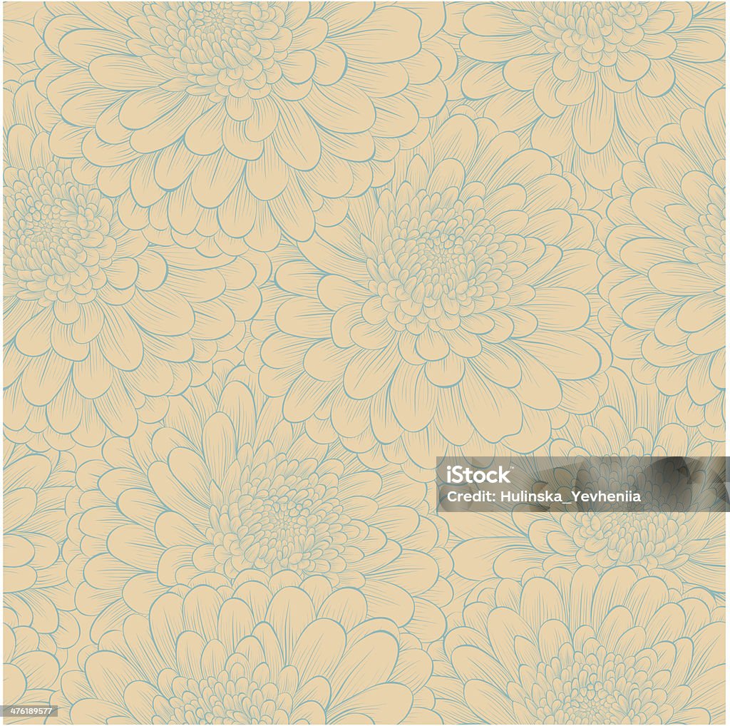 Beautiful seamless pattern with hand-drawn цветы в Винтажные цвета - Векторная графика Абстрактный роялти-фри