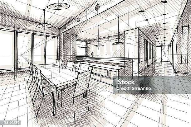 Design Stock Illustration - Download Image Now - Kitchen, Drawing - Art Product, Architecture