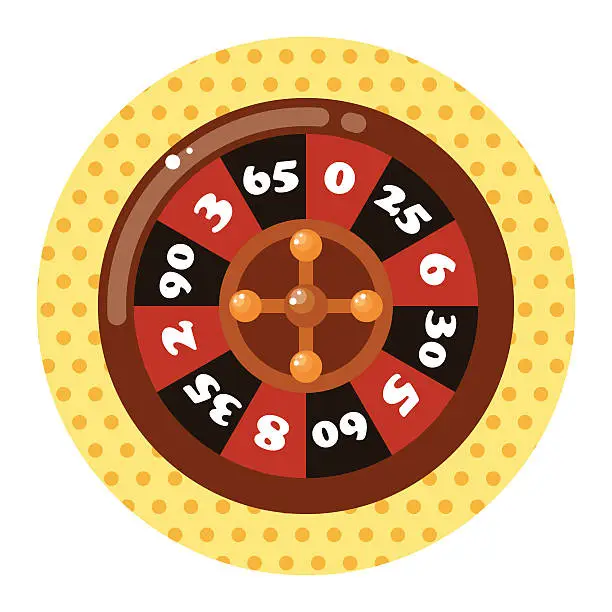 Vector illustration of casino roulette theme elements