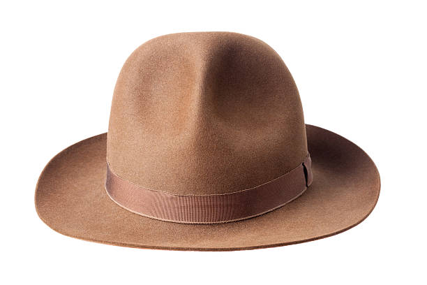 istock brown male felt hat isolated on white background 476193039