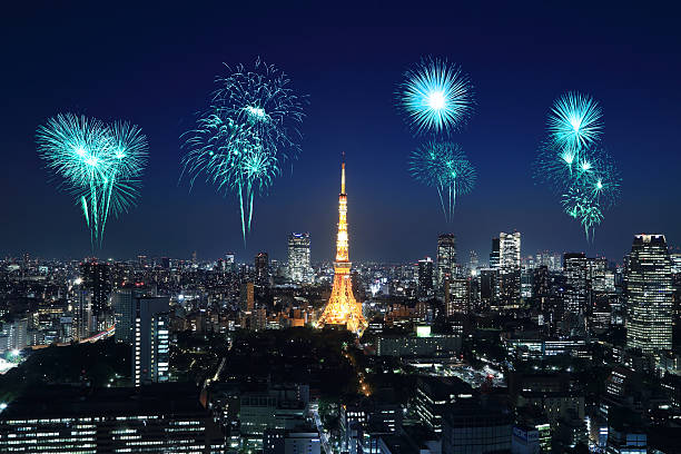 istock Fireworks celebrating over Tokyo cityscape at night 476193222
