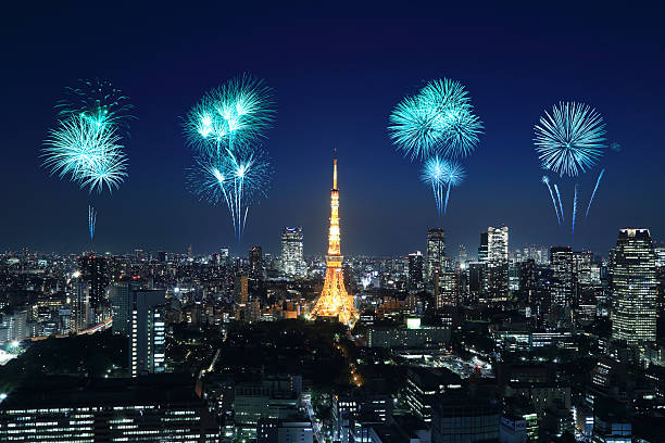 istock Fireworks celebrating over Tokyo cityscape at night 476195952