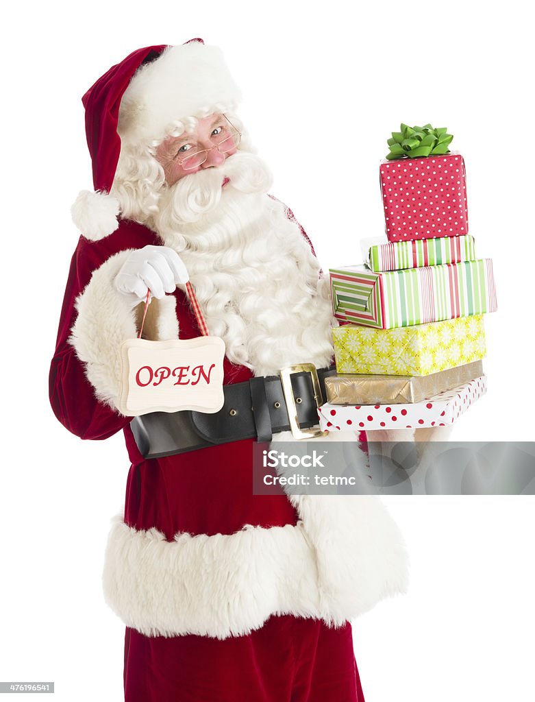 Porträt von Santa Claus mit Geschenken und geöffnet - Lizenzfrei 60-69 Jahre Stock-Foto