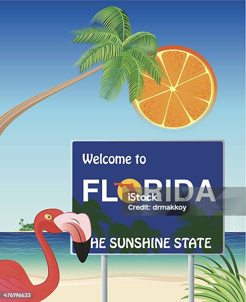 Vektor Willkommen Florida Stock Vektor Art und mehr Bilder von Florida - USA - Florida - USA, Jacksonville - Florida, Amerikanische Kontinente und Regionen