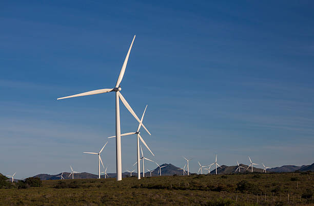 turbine eoliche per generare energia per sud africa - turbina a vento ad asse verticale foto e immagini stock