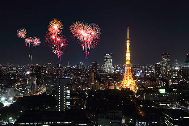 istock Fireworks celebrating over Tokyo cityscape at night 476197128
