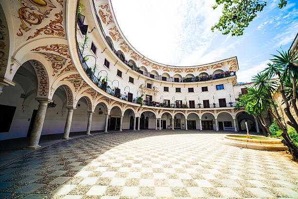 istock Beautiful oval architecture building in Seville - Spain 476197393