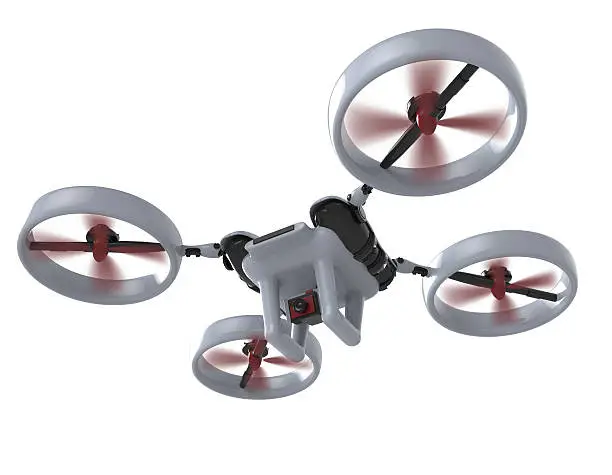 3d render concept design of Remote air drone  with clipping path