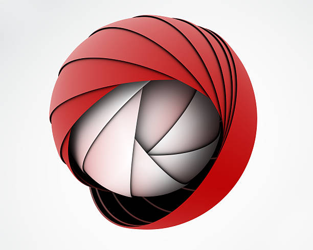 istock abstract red globe symbol, isolated icon, business concept 476197955