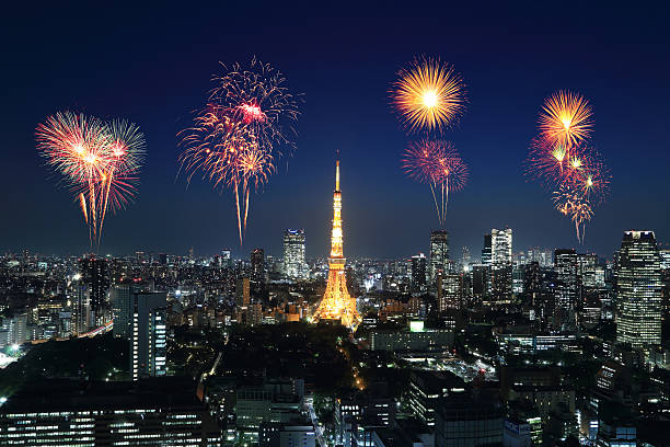 istock Fireworks celebrating over Tokyo cityscape at night 476199140