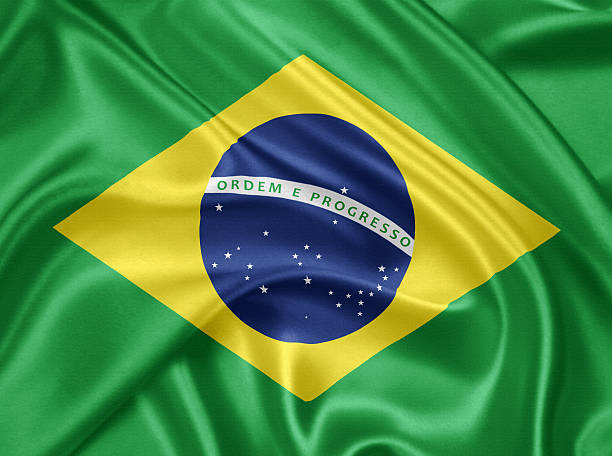 флаг бразилии - brazilian flag brazil flag three dimensional shape стоковые фото и изображения