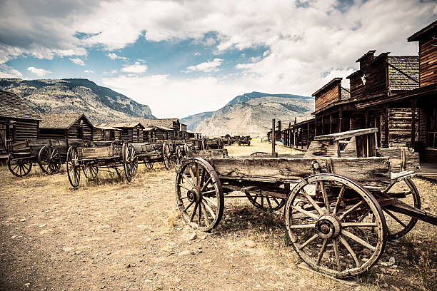 Wild West Town Abandoned Wild West Town, Wyoming. United States.http://www.phototrolley.com/downloads/BannersIstock/BannerYellowstone.jpg horse cart photos stock pictures, royalty-free photos & images