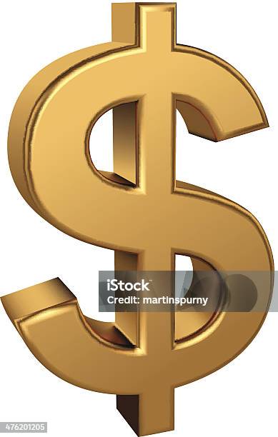 Golden Dollar Sign Stock Illustration - Download Image Now - Currency Symbol, Dollar Sign, Three Dimensional