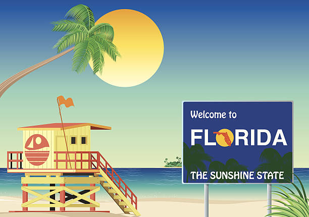 Florida Beach Vector Florida Beach miami beach stock illustrations