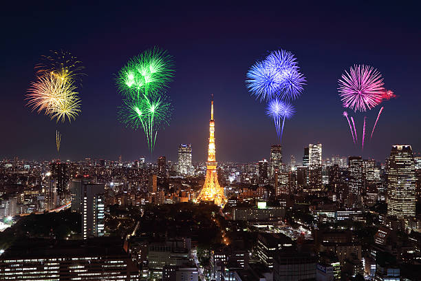 istock Fireworks celebrating over Tokyo cityscape at night 476203044