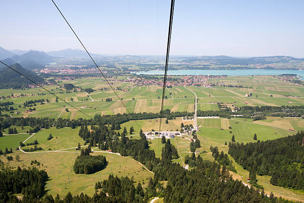 landscape from cablecar, Schwangau, Germany stock photo