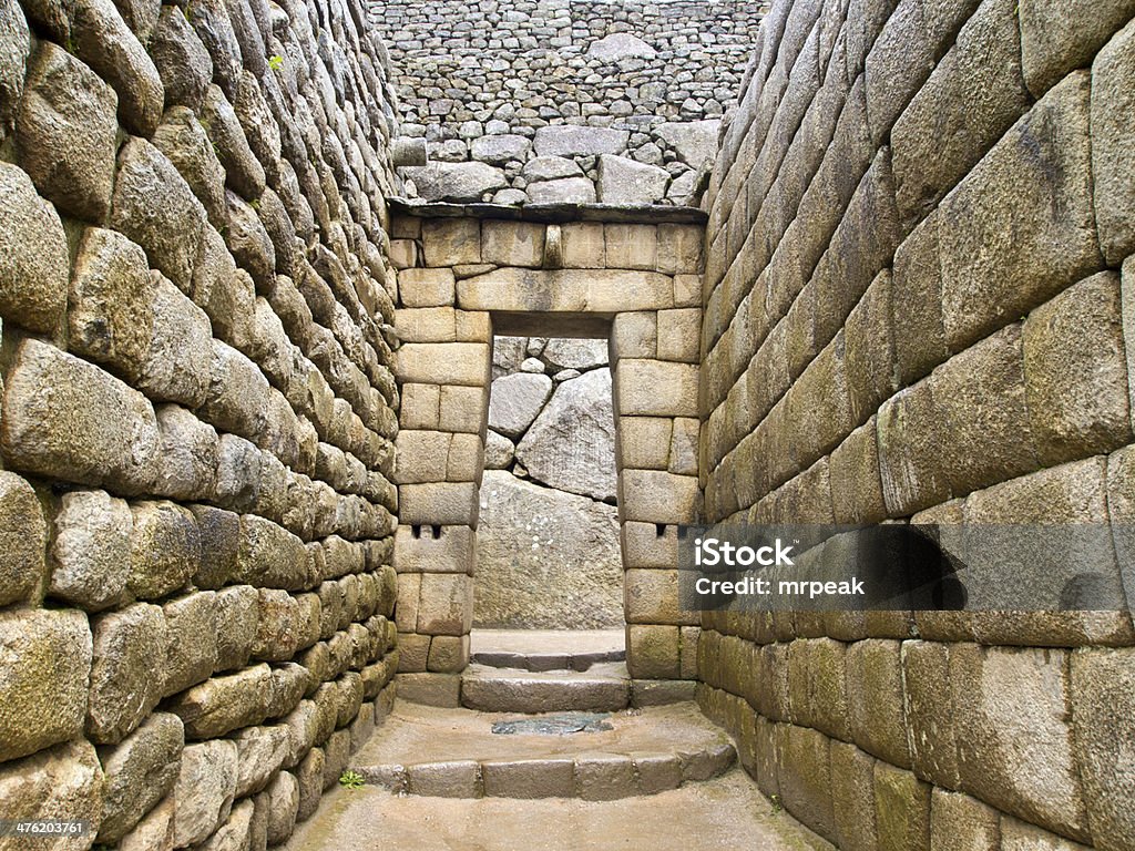 Puerta del Templo en Inca Machu Picchu - Foto de stock de Puerta - Entrada libre de derechos