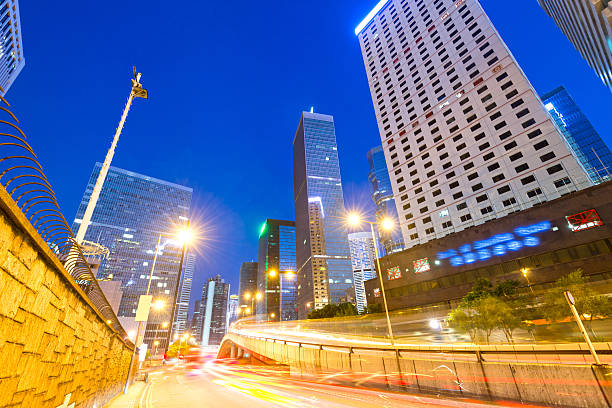 istock Hong Kong night view with car light 476209334