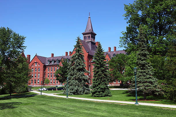 Burlington, Vermont, USA - June 3, 2015: Daytime view of The Old Mill building, prominently located on the University of Vermont campus 
