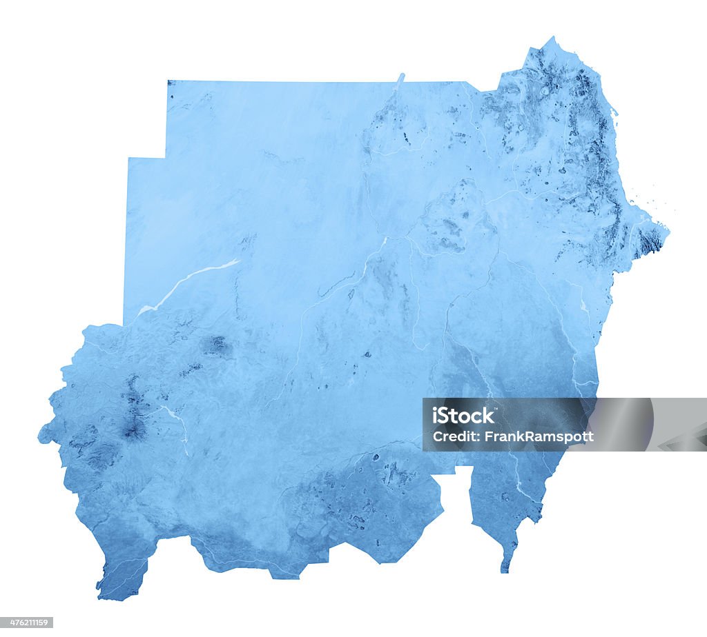 Судан 2011 топографической карты изолированные - Стоковые фото Судан роялти-фри