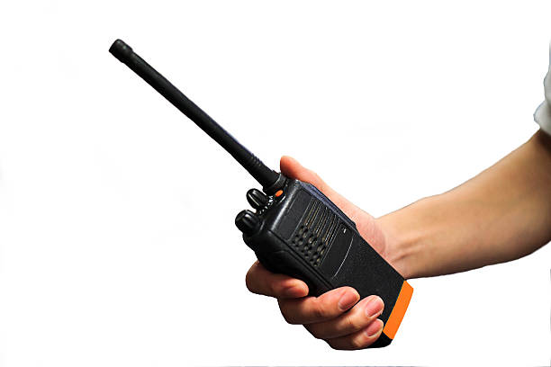 walkie talkie radio - uhf fotografías e imágenes de stock