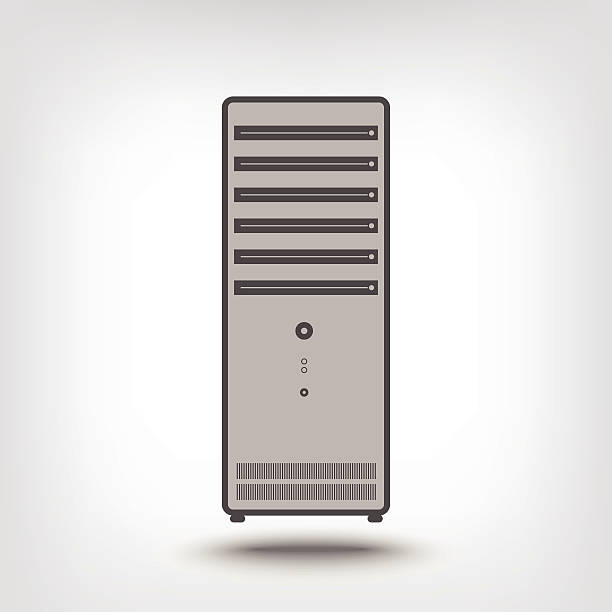 Computer case Computer case as an icon concept computer tower stock illustrations