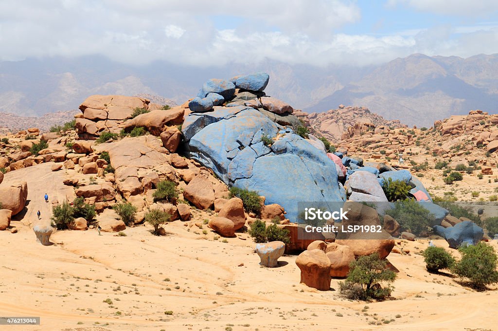 Tafraoute, Morocco. Big Blue Rock. 2015 Stock Photo