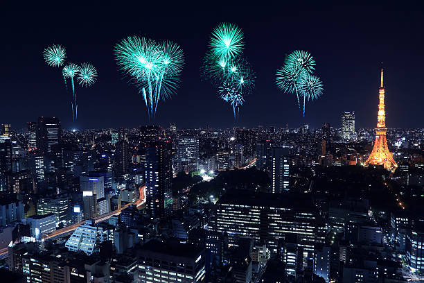 istock Fireworks celebrating over Tokyo cityscape at night 476216934