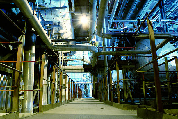istock Industrial zone, Steel pipelines, valves and cables 476217088