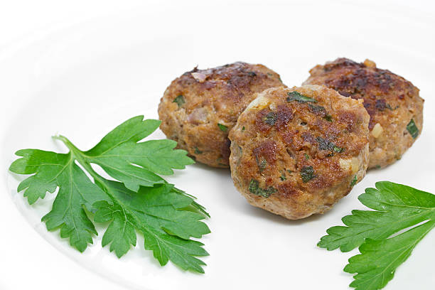 istock Freshly fried meat balls on a plate 476218217