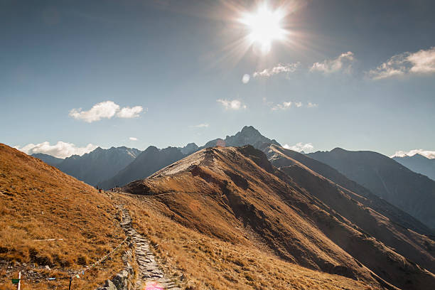 View from Kasprowy Wierch on direction to Liliowe, Swinica and Zawrat. Autumn day.