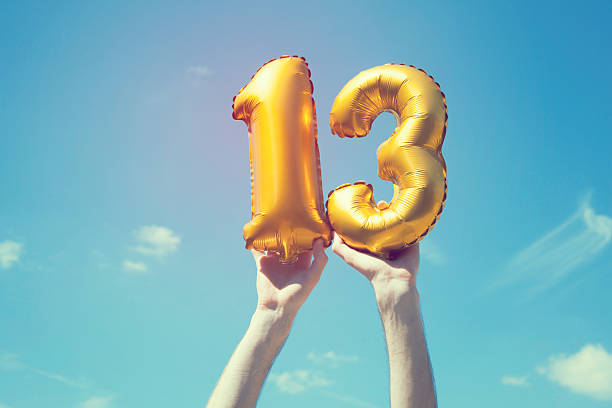 istock Gold number 13 balloon 476219718