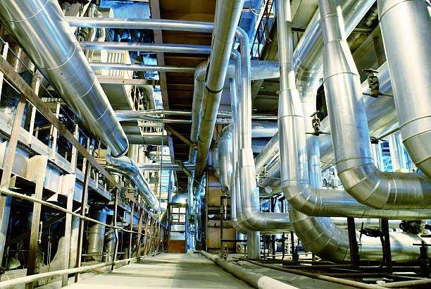istock Industrial zone, Steel pipelines, valves and cables 476219812