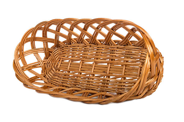 istock Empty wooden basket on white background 476226188