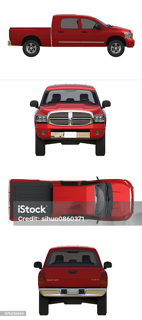 red pick up truck Pick-up Truck Stock Photo
