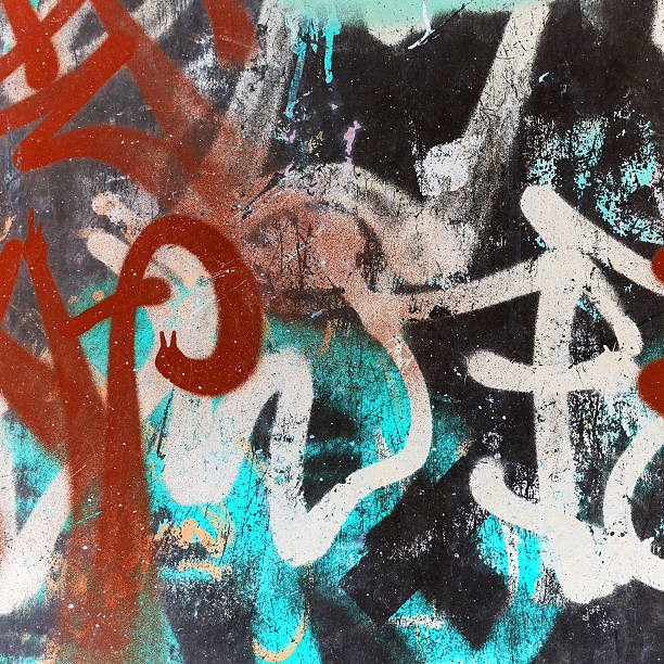 istock Abstract dark graffiti square fragment, vintage 476226852