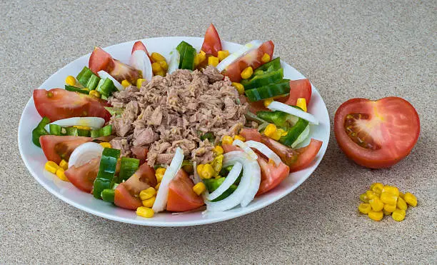 Photo of Andalusian mixed salad -vegetables with tuna