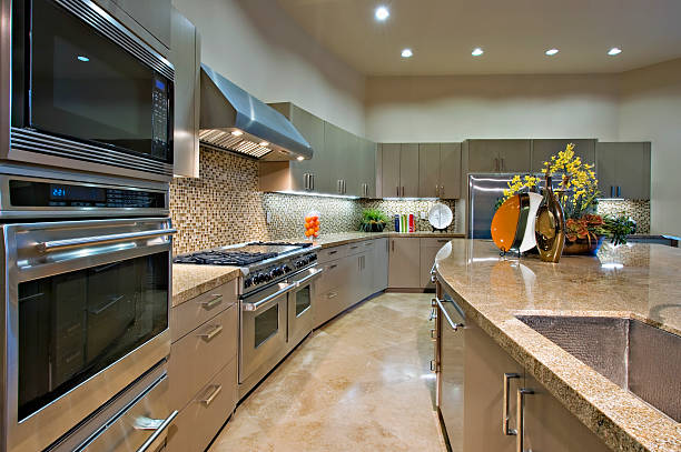 istock Kitchen With Vent Hood Above Stainless Steel Stove 476227953