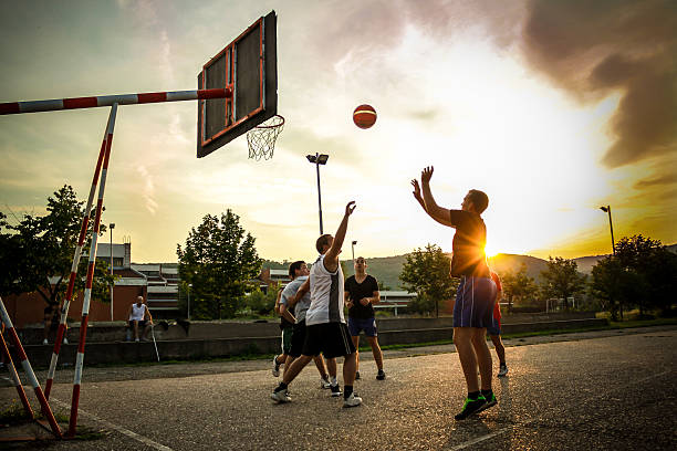 istock Street basketball at sunset 476229006