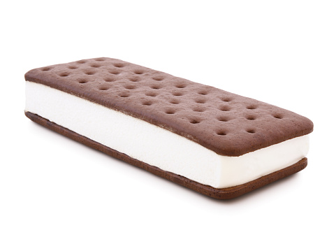 Ice Cream Sandwich isolated on white - shallow depth of field (excluding the shadow)