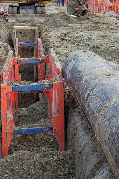 istock Metal excavation shoring, shoring supports 476229604