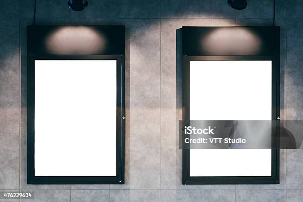 Mock Up Blank Poster Vertical Frame On Wall Stock Photo - Download Image Now - Film Poster, Movie, Poster