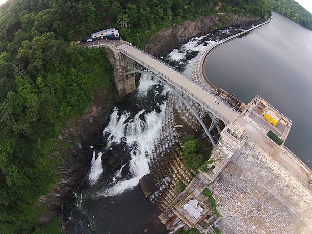 istock Kensico Dam Waterfall Fisheye Aerial View 476230048