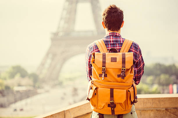 istock Tourist in front of an Eiffel Tower 476232806