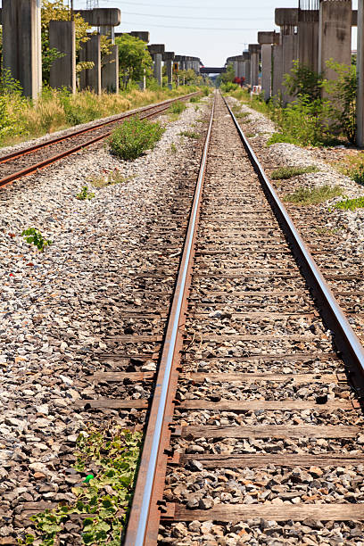 istock Railroad track in the city 476233187