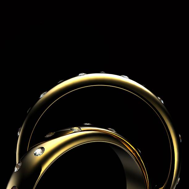 istock Gold Wedding Ring with diamond. Holiday symbol 476233577