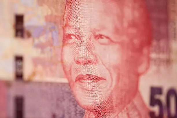 portrait of Nelson Mandela at 50 rand